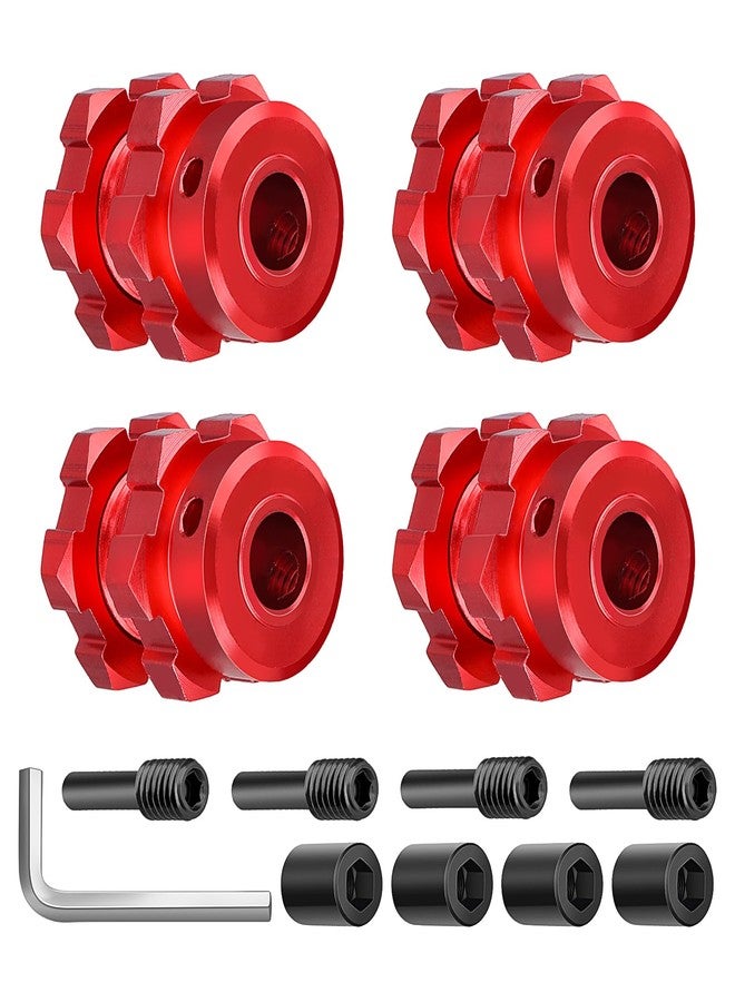 FriHobby 4pcs FriHobby 17mm Wheel Spacer Splined Wheel Hubs Extension Drive Adapter & Nut for Traxxas E-Revo Revo 3.3 E-Maxx T-Maxx Summit Slayer Losi Baja Rey 1/10 RC Monster Truck (Red) - Image 5